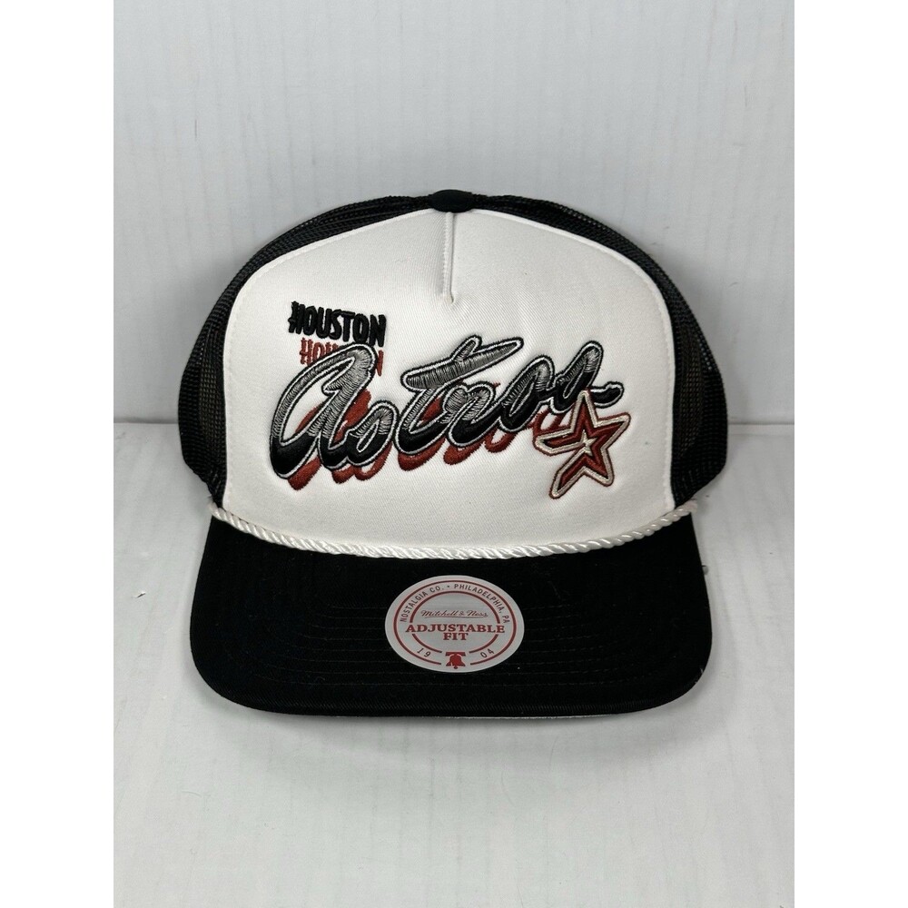 Houston Astros Mitchell & Ness MLB Shadow Drop Trucker Snapback Hat Cap NWT
